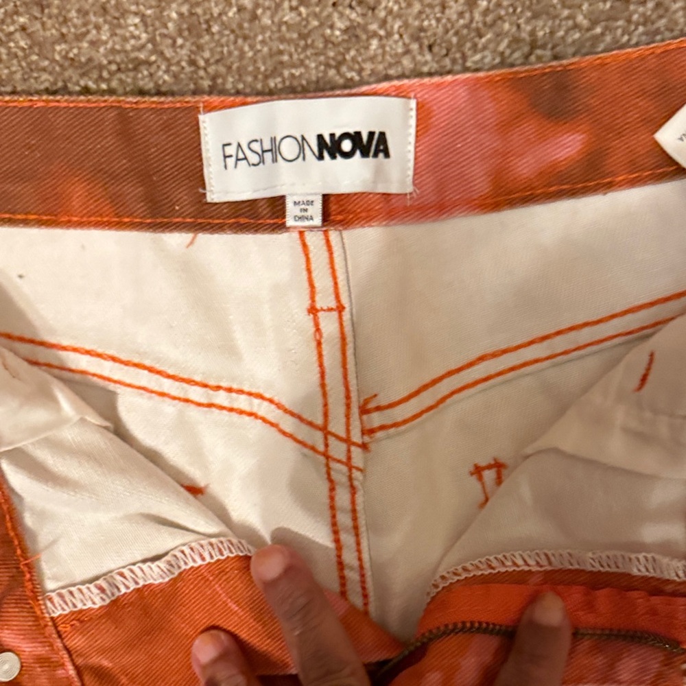 Fashion Nova Fiery Orange Denim